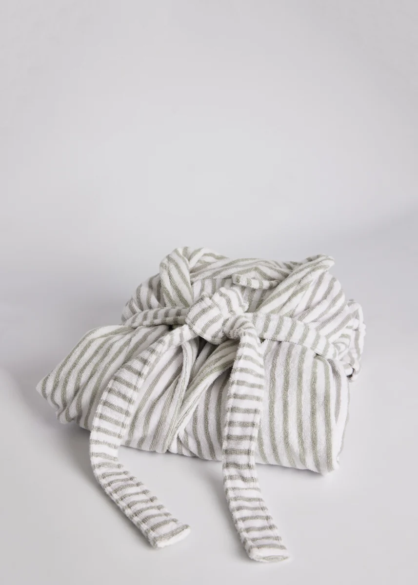 Superior Foxford Striped Towelling Bathrobe Proven