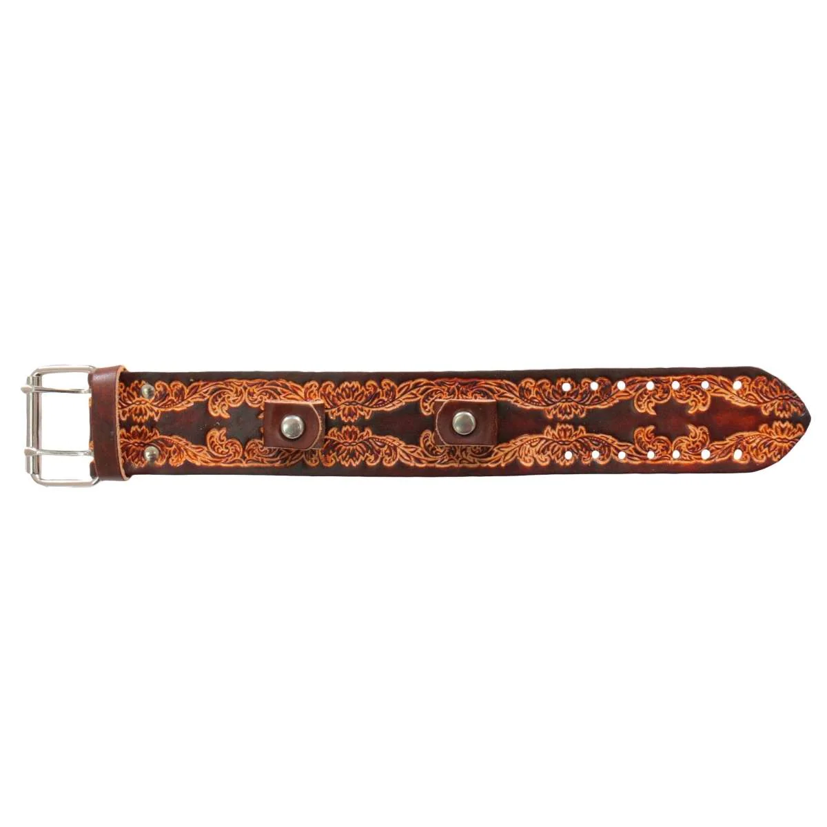 Stylish Hot Leathers 1.5 Antique Brown with Flourish Watch Band WTB1021 Crafted