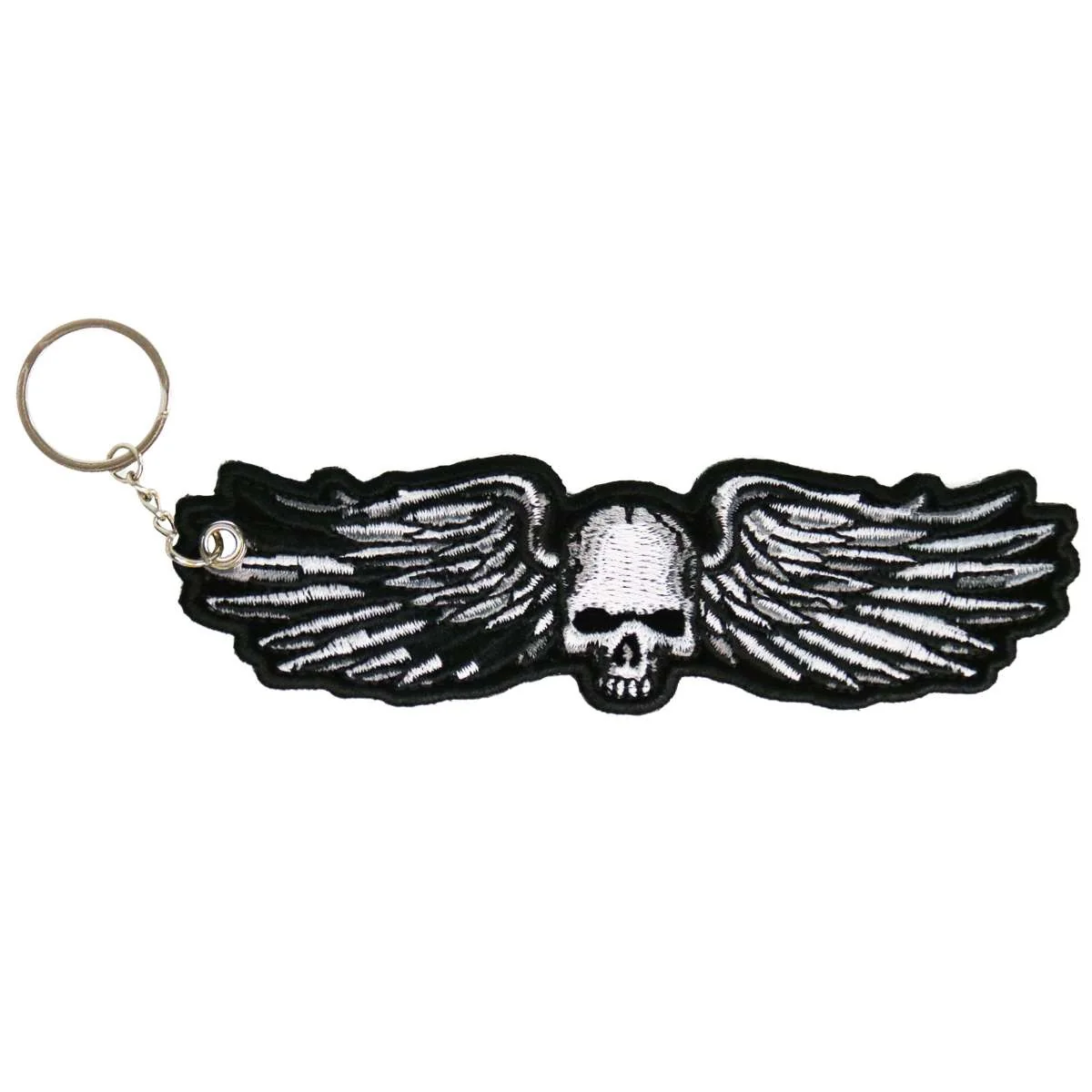 Fine Hot Leathers Metal Wings Embroidered Key Chain KCH1037 Organic