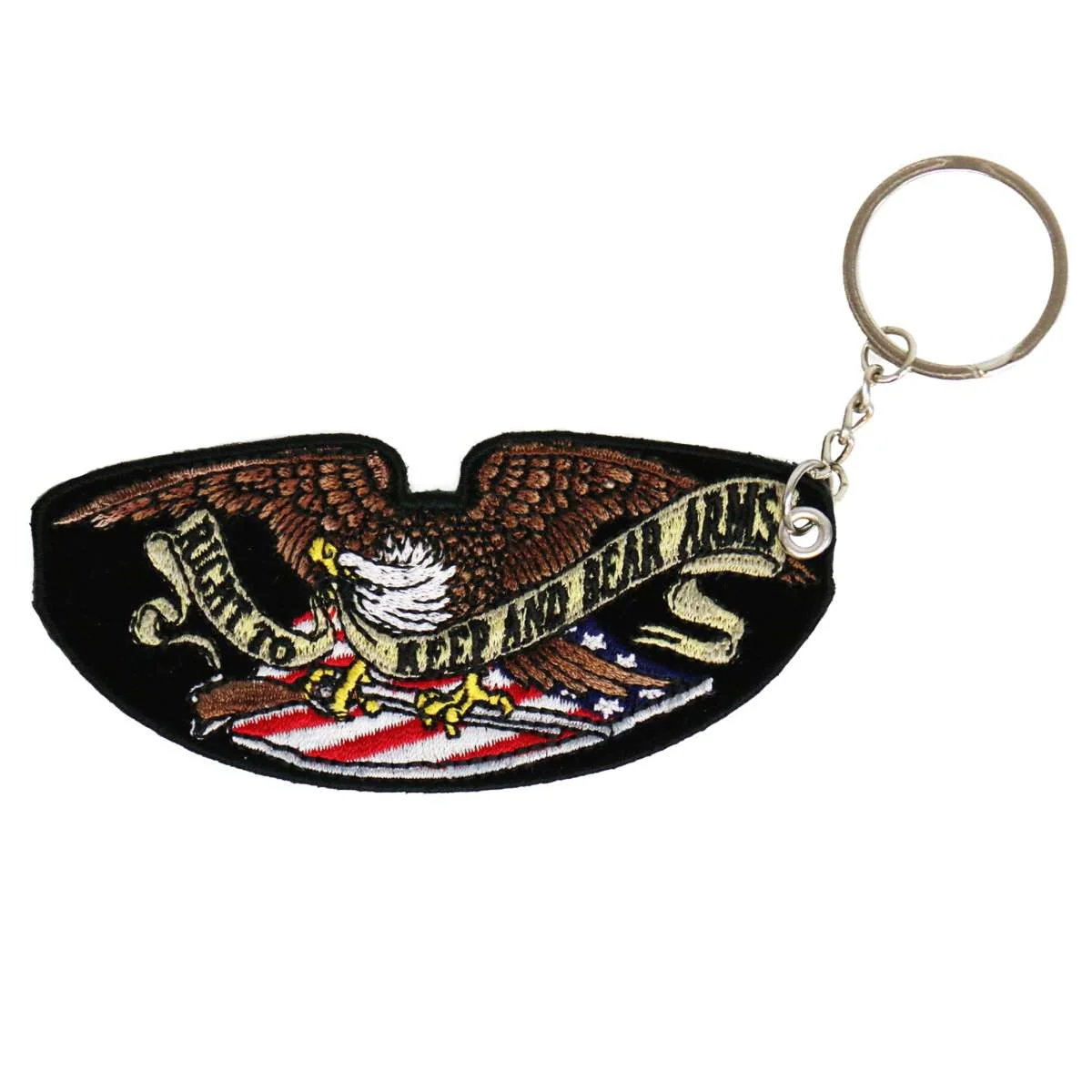Lightweight Hot Leathers Armed Eagle Embroidered Key Chain KCH1031 Minimalist