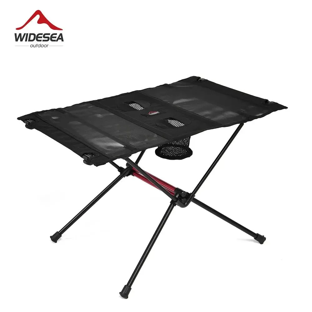 Authentic Widesea Aluminum Camping Folding Table – Portable Outdoor Picnic Table for Camping Fishing Travel 4-Season Dependable