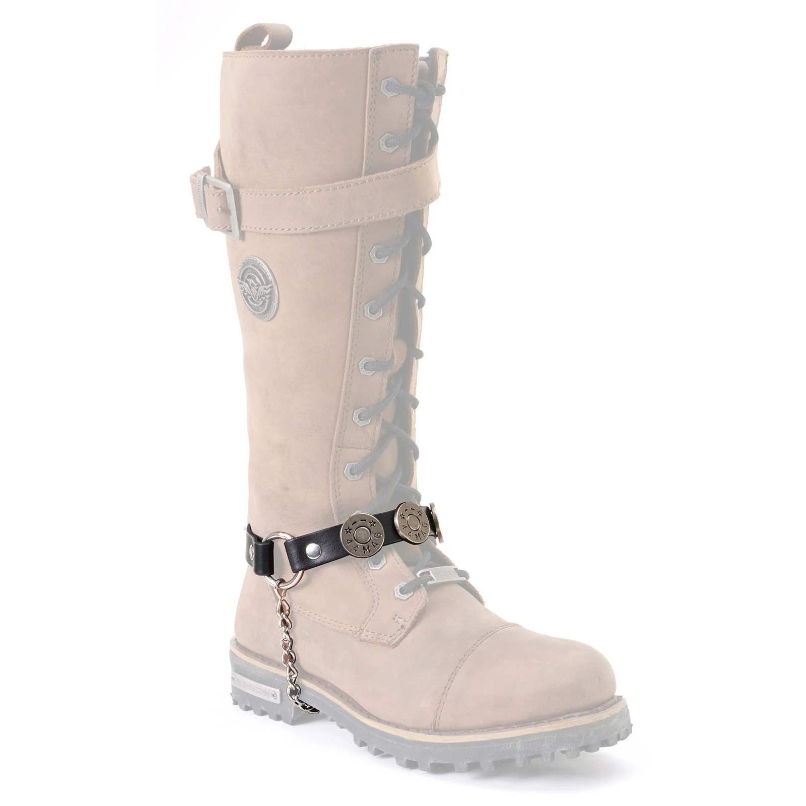 Responsible Milwaukee Leather Silver 44 MAG Medallion Boot Chain with Adjustable Strap - MLA3004 Contemporary