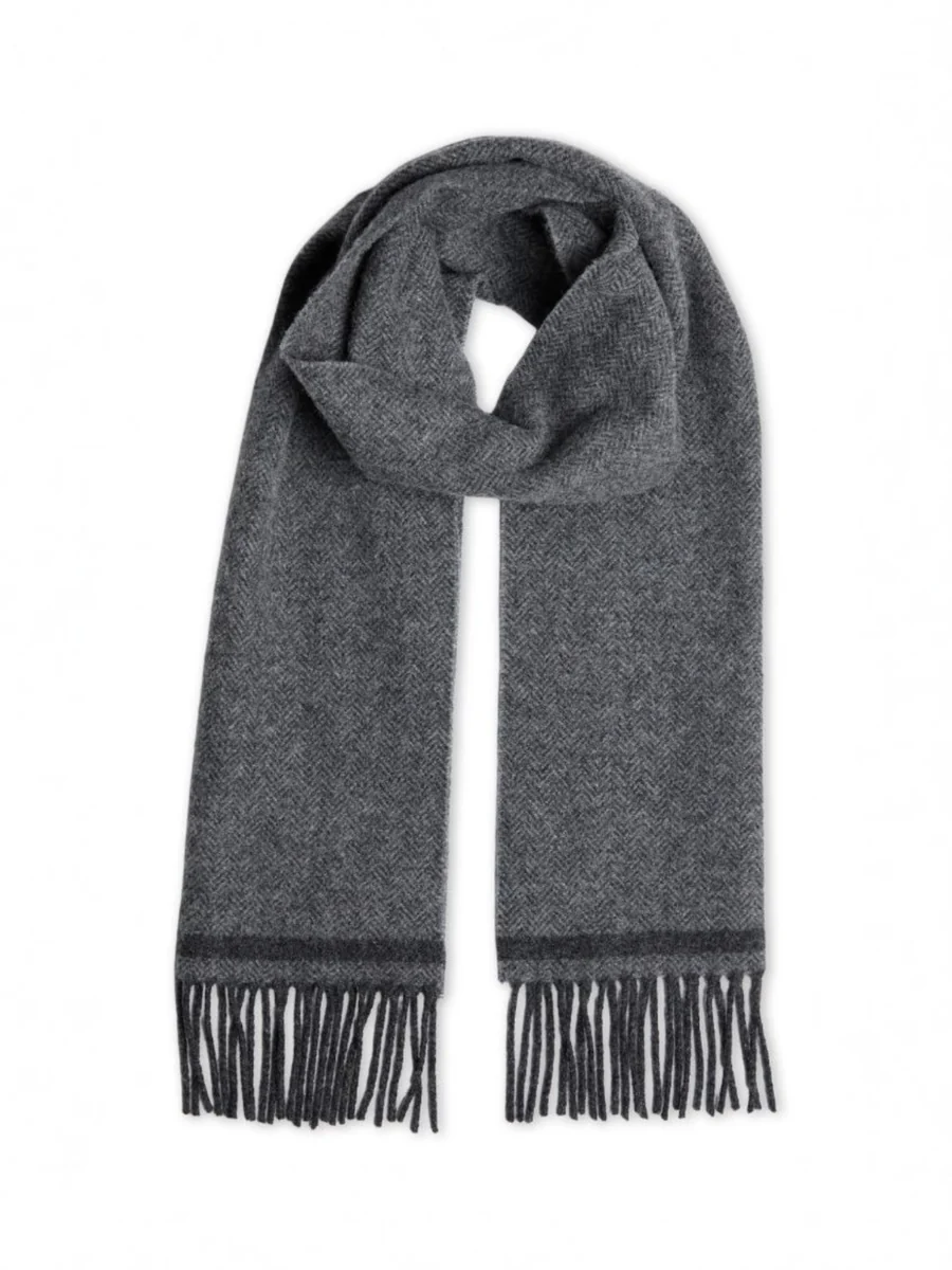Excellent Foxford Graphite Lambswool Scarf Verified