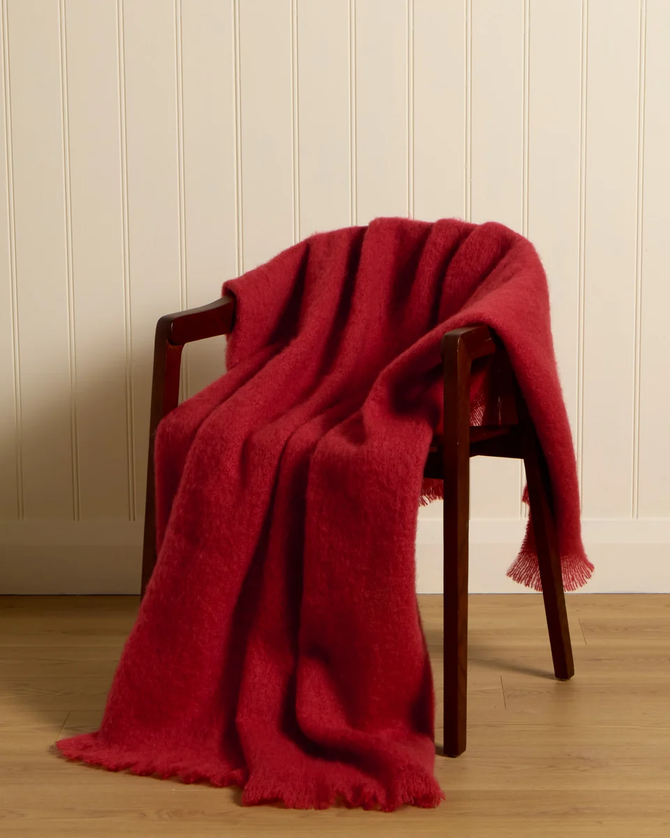 Effective Foxford Red Sky Mohair Throw Carefully Designed
