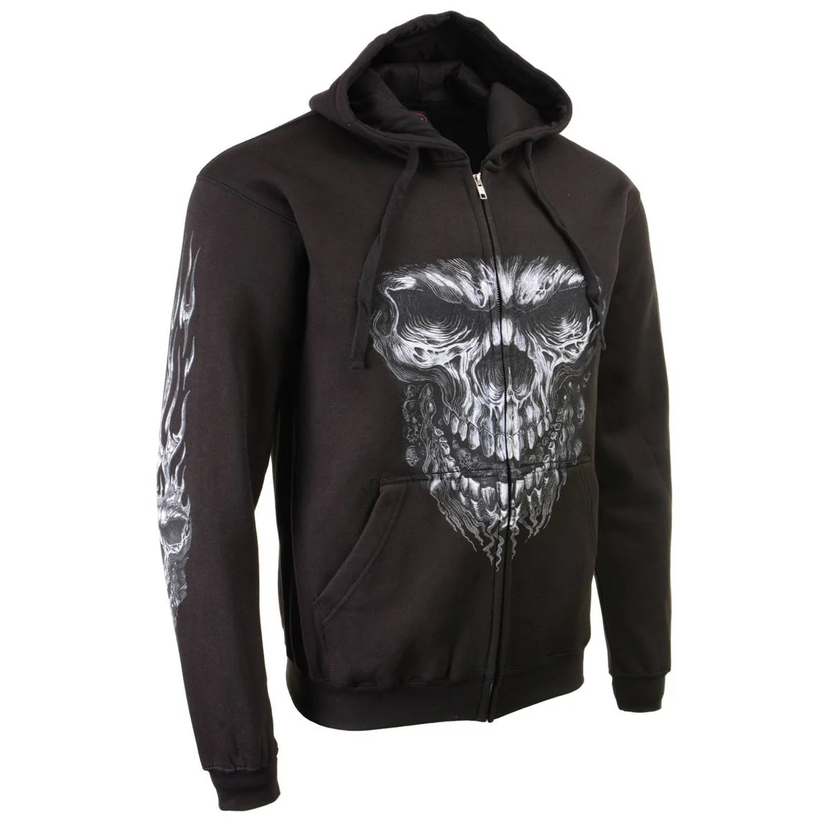 Elegant Milwaukee Leather MPMH118002 Men s Shredder Skull Black Hoodie with Zipper Closure Artisan