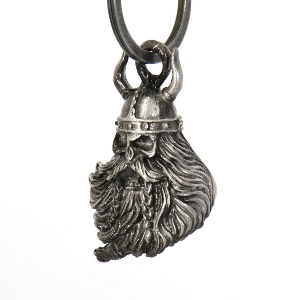 Genuine Milwaukee Leather MLB9003 'Viking Skull with Helmet' Motorcycle Good Luck Bell Key Chain Accessory for Bikers Artisan