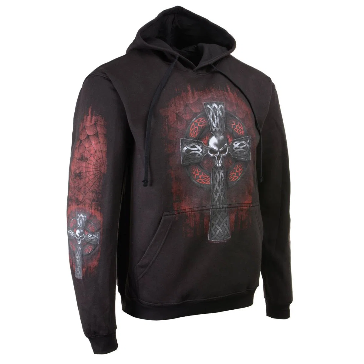 Authentic Milwaukee Leather MPMH118000 Men s Celtic Cross Pocket Black Hoodie Classic