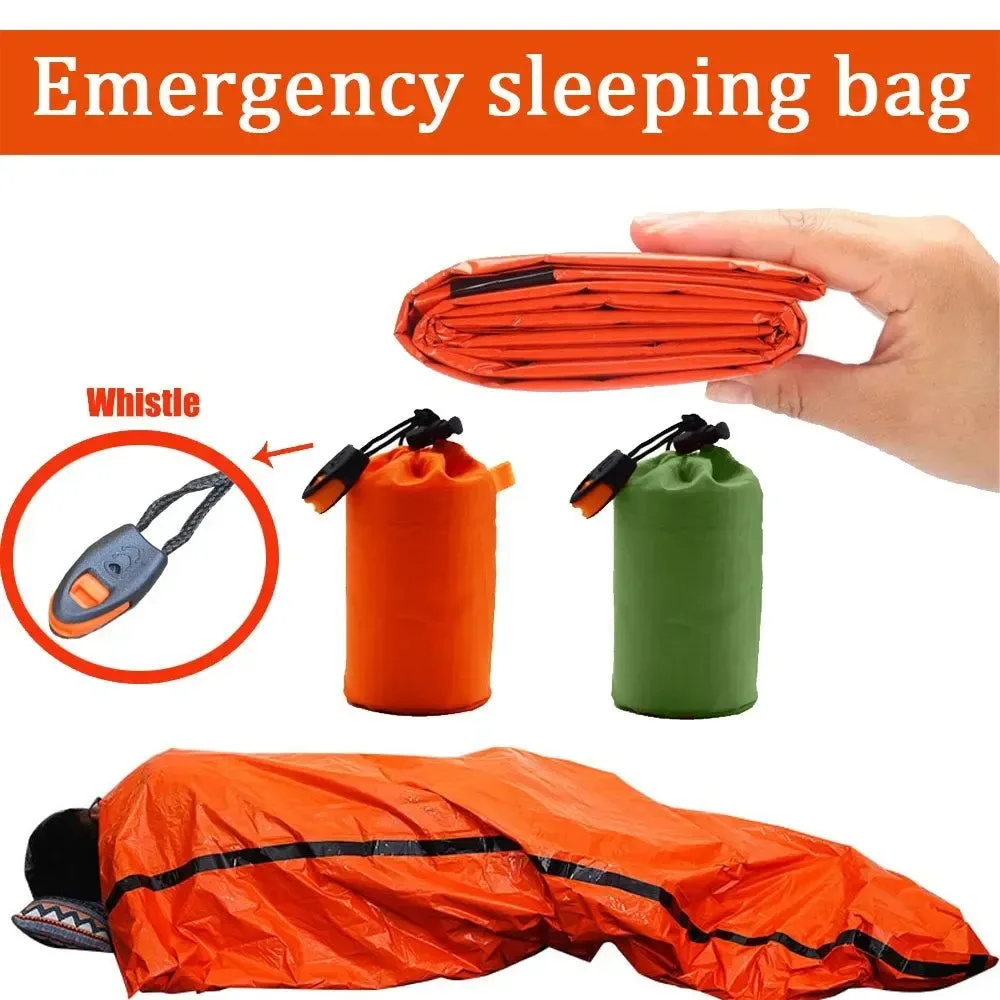 High-Grade Mylar Emergency Survival Sleeping Bag – Waterproof Thermal Sack Rescue Blanket for Outdoor EDC Camping Original Design