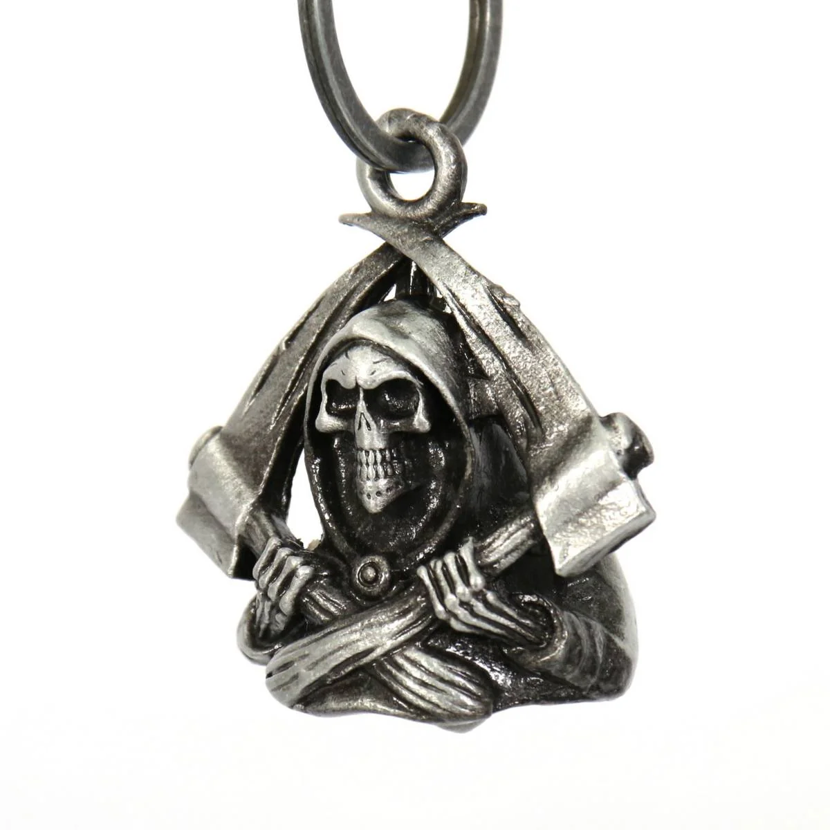 Genuine Milwaukee Leather MLB9026 'Grim Reaper' Motorcycle Good Luck Bell Key Chain Accessory for Bikers Organic