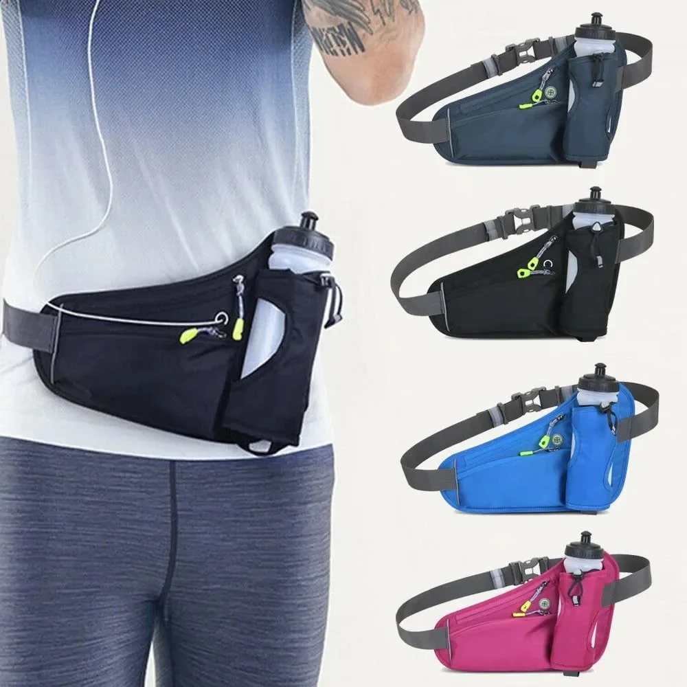 Premium Running Waist Bag with Water Bottle Holder Outdoor Camping Hiking Fitness Cycling Sports Fanny Pack for Men and Women Consistent
