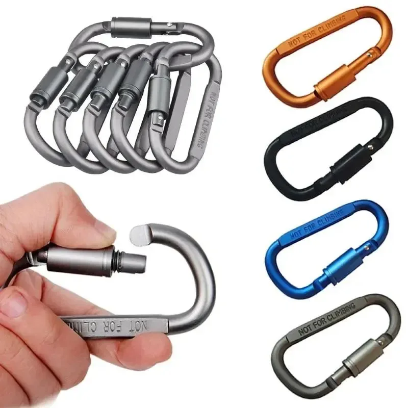 Stylish 4Pcs Carabiner Set - Tactical Aluminum Alloy Carabiner Hooks for Camping Survival EDC and Outdoor Activities Organic