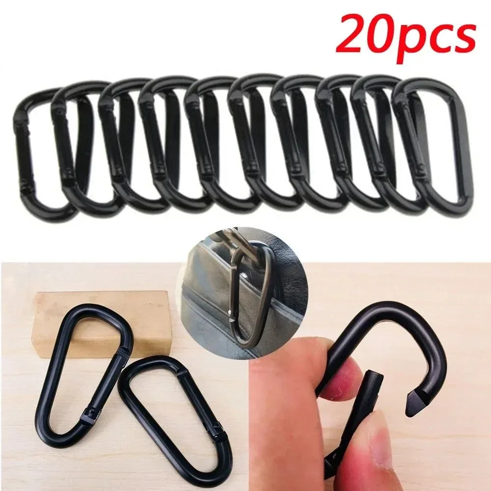 Breathable 20-Piece Aluminum Alloy Carabiner Set – Durable Spring Clip Hooks for Camping Hiking Outdoor Use Reliable