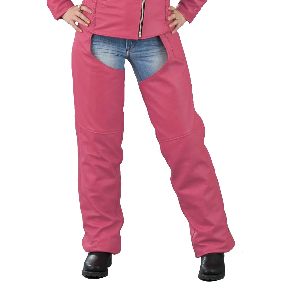 Trusted Milwaukee Leather SH1115 Ladies Pink Classic Leather Chaps Original
