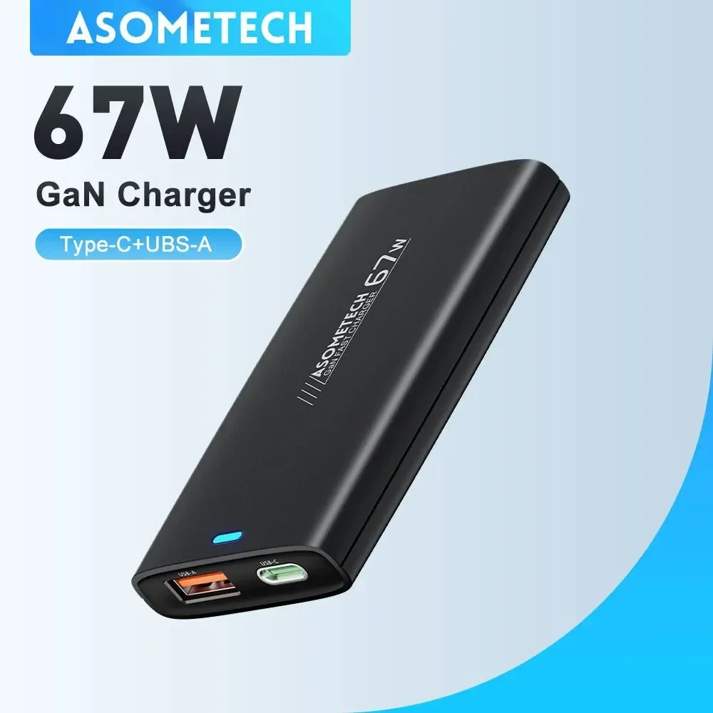 Elite 67W GaN Fast Travel Charger PPS QC PD3.0 USB Type C Charger for iPhone 14 Samsung S23 Huawei Xiaomi and Macbook Crafted