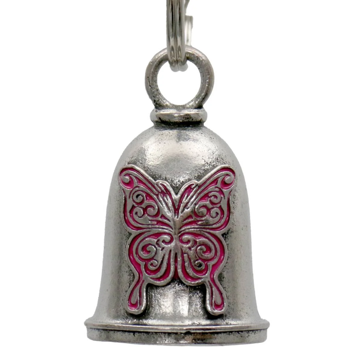Powerful Milwaukee Leather MLB9089 Pink Curly Butterfly Motorcycle Good Luck Bell w Key Ring-Key Chain Accessory for Bikers Original