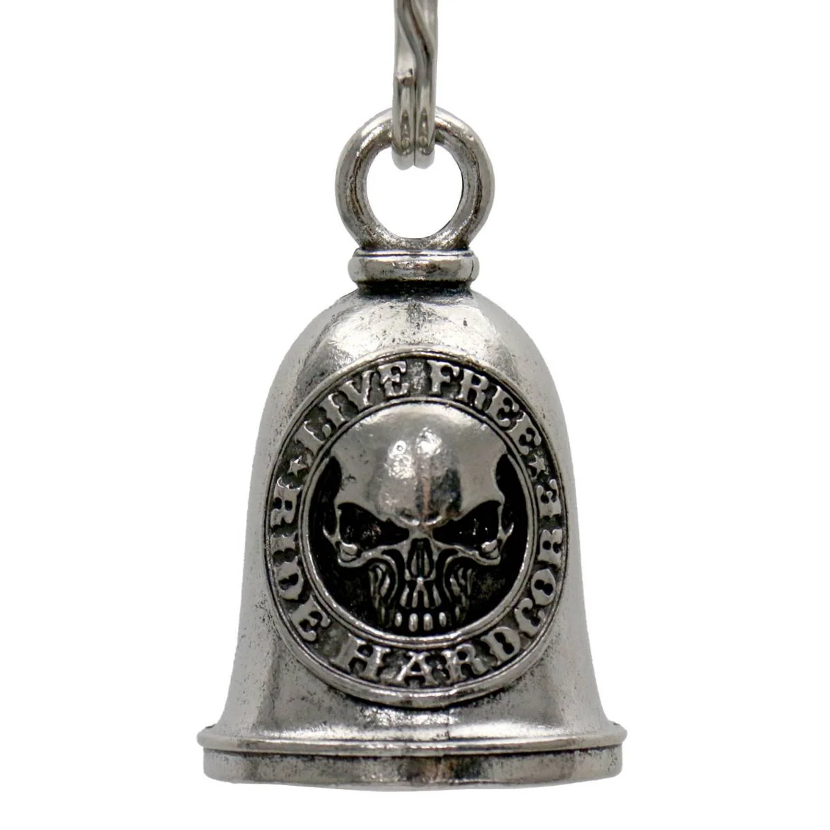First-Class Milwaukee Leather MLB9117 Live Hardcore Motorcycle Good Luck Bell w Key Ring-Key Chain Accessory for Bikers Pure