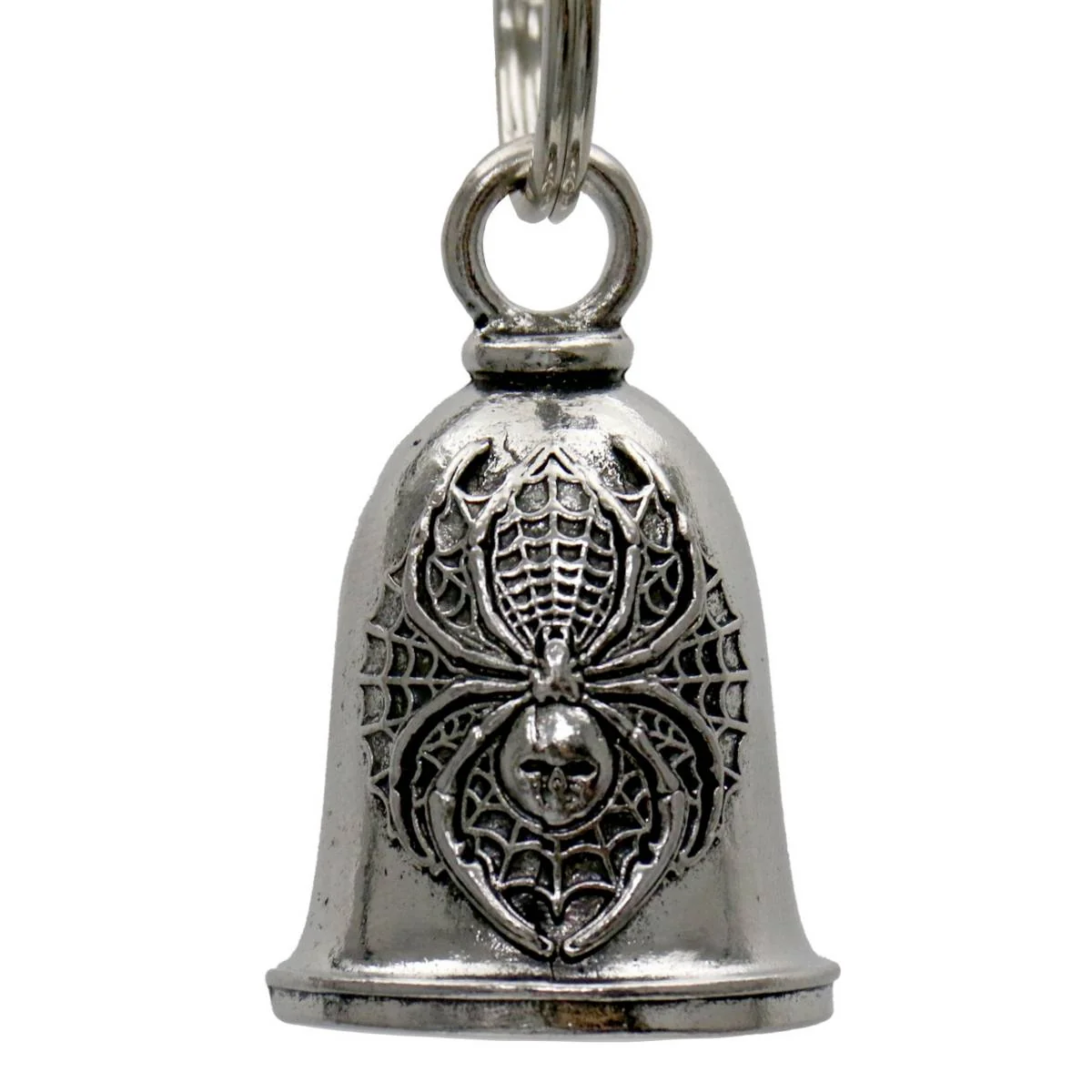 Minimalist Milwaukee Leather MLB9141 Spider Motorcycle Good Luck Bell w Key Ring-Key Chain Accessory for Bikers Exclusive