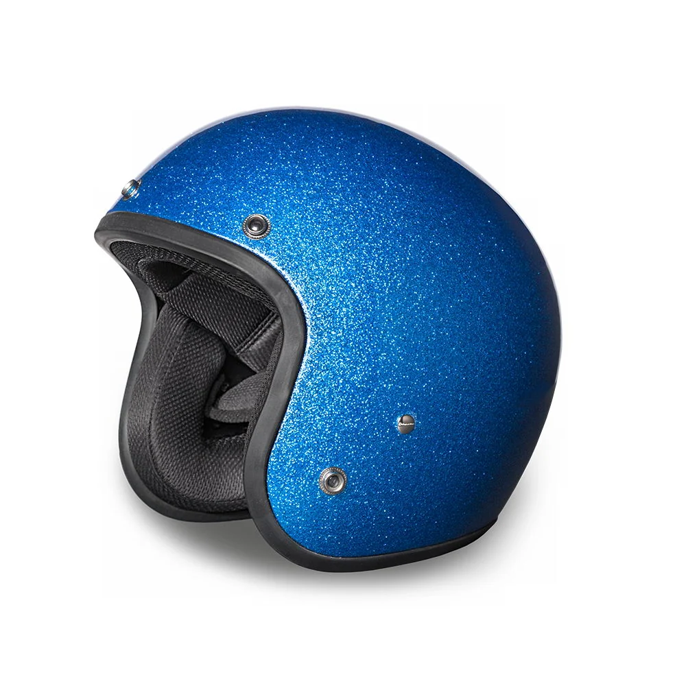 Premium Material Close Out Daytona Helmets DC7-BL Cruiser Blue Metal Flake ¾ Open Face Helmet User-Friendly