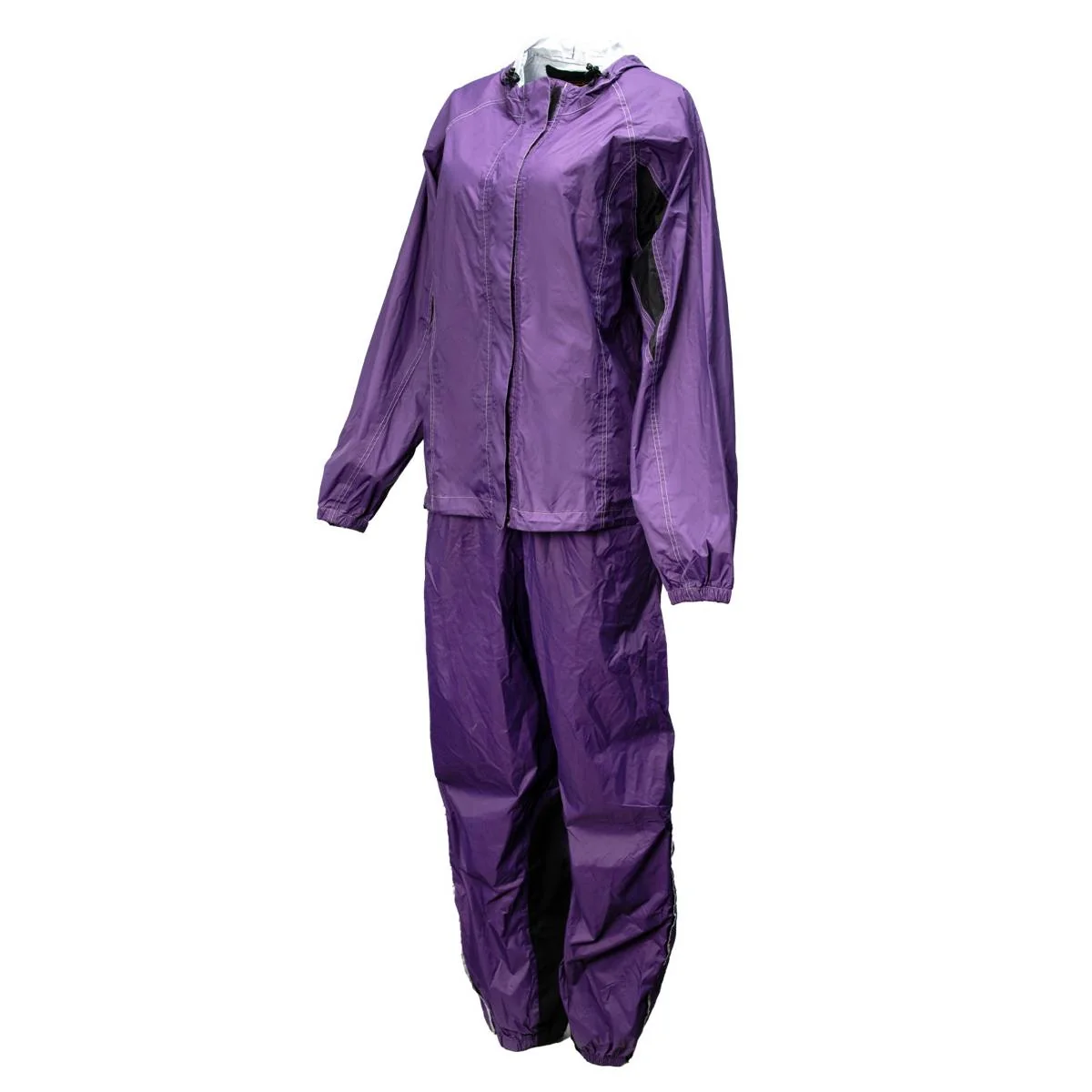 Stylish Milwaukee Leather MPL9607 Women's Purple Water Resistant Rain Suit w Reflective Material and Hoodie Carefully Designed