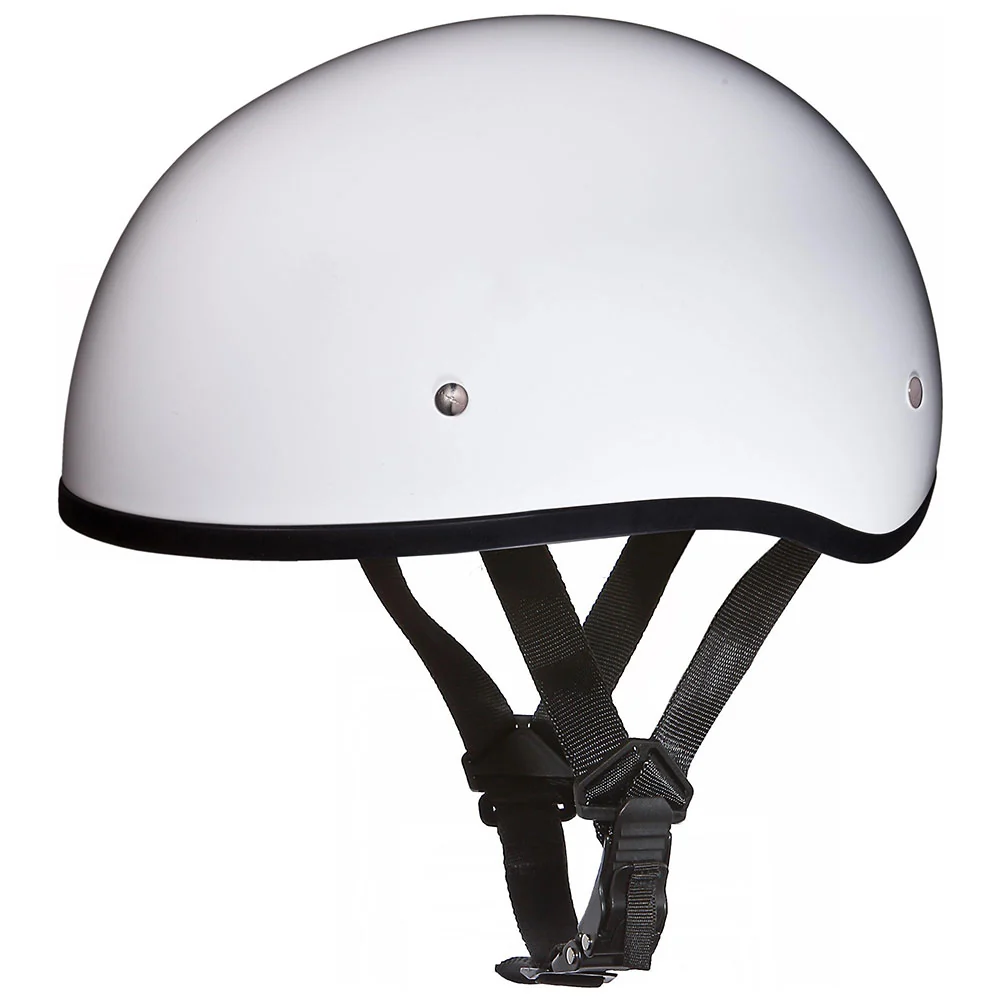 Secure Close Out Daytona Helmets D1-CNS Skull Cap' HI-Gloss White Half Face Helmet without Visor Recyclable