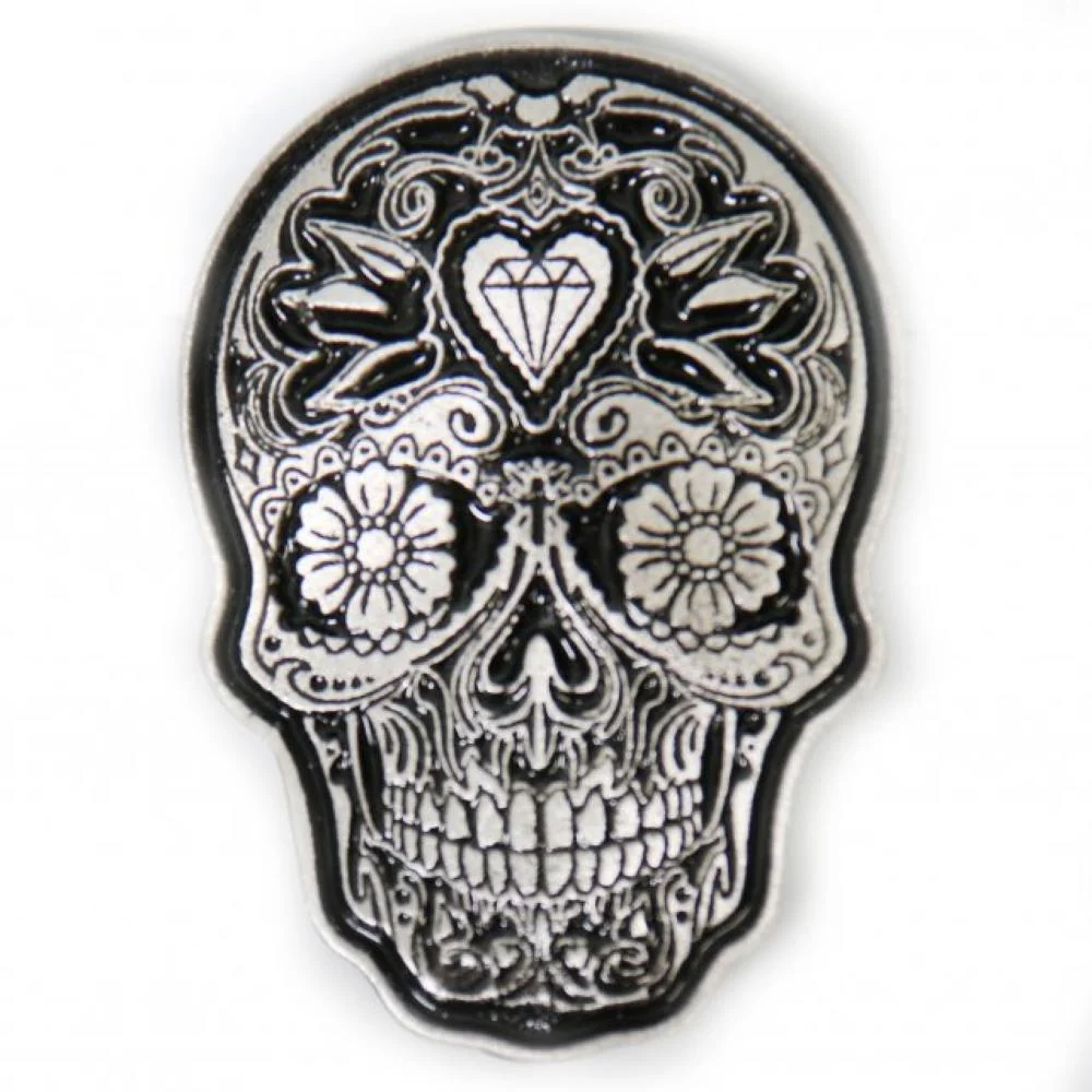 Reliable Milwaukee Leather MLP9260 Sugar Skull Pin For Jackets Vest Hats and Clothing Verified