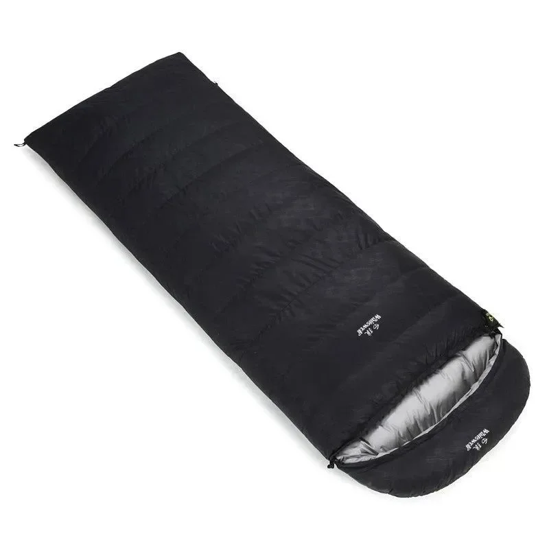 Versatile Ultralight White Goose Down Envelope Sleeping Bag with Hood Cap – Extreme Cold Rated -10°C to -20°C 210×80cm Convenient