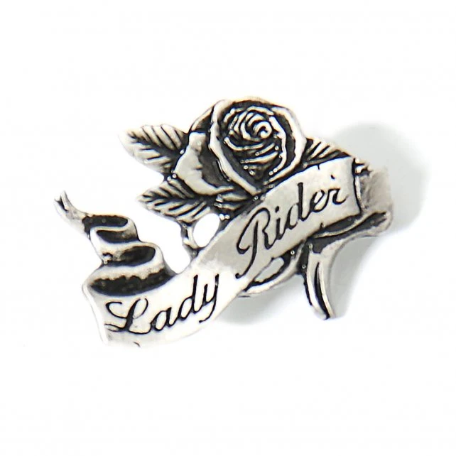 Sophisticated Milwaukee Leather MLP9202 Lady Rider Pin For Jackets Vest Hats and Clothing Green