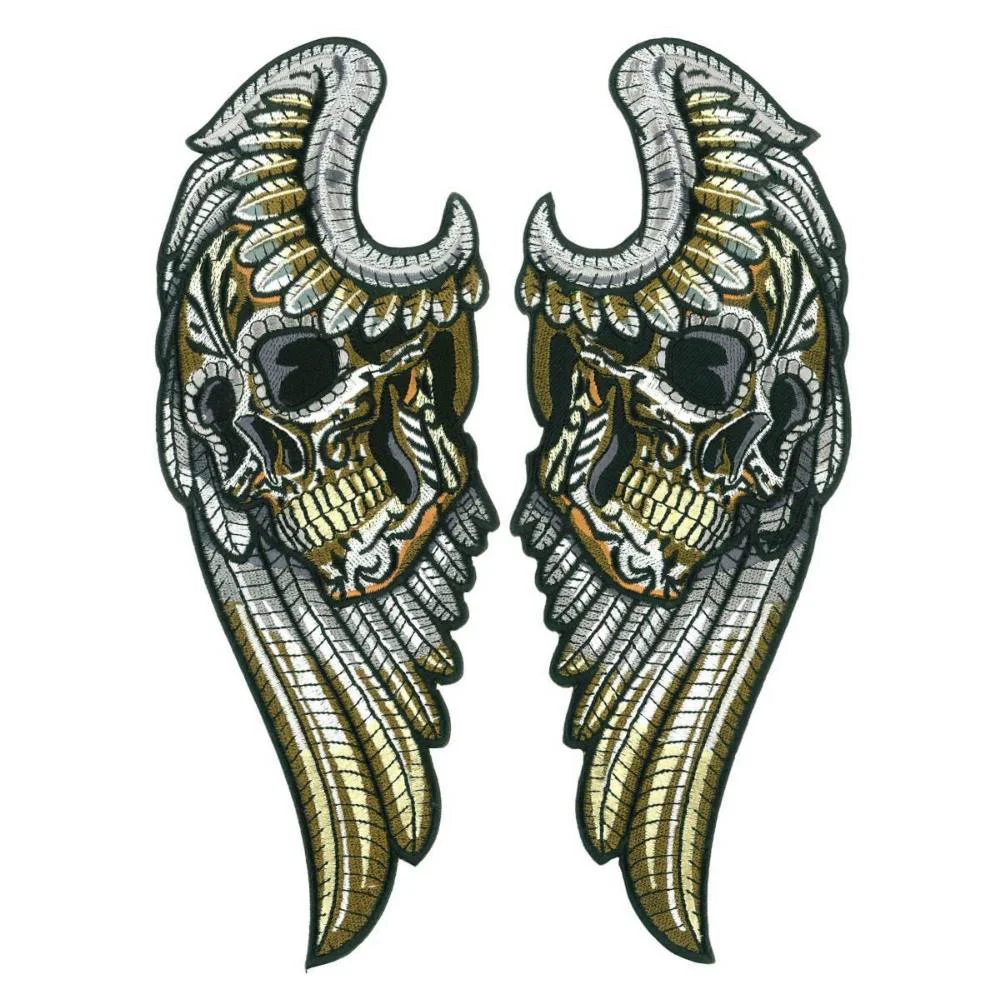 Soft Hot Leathers Angel Wings Skull 10 7.8 X 9.6 Embroidered Patch PPQ2428 Original