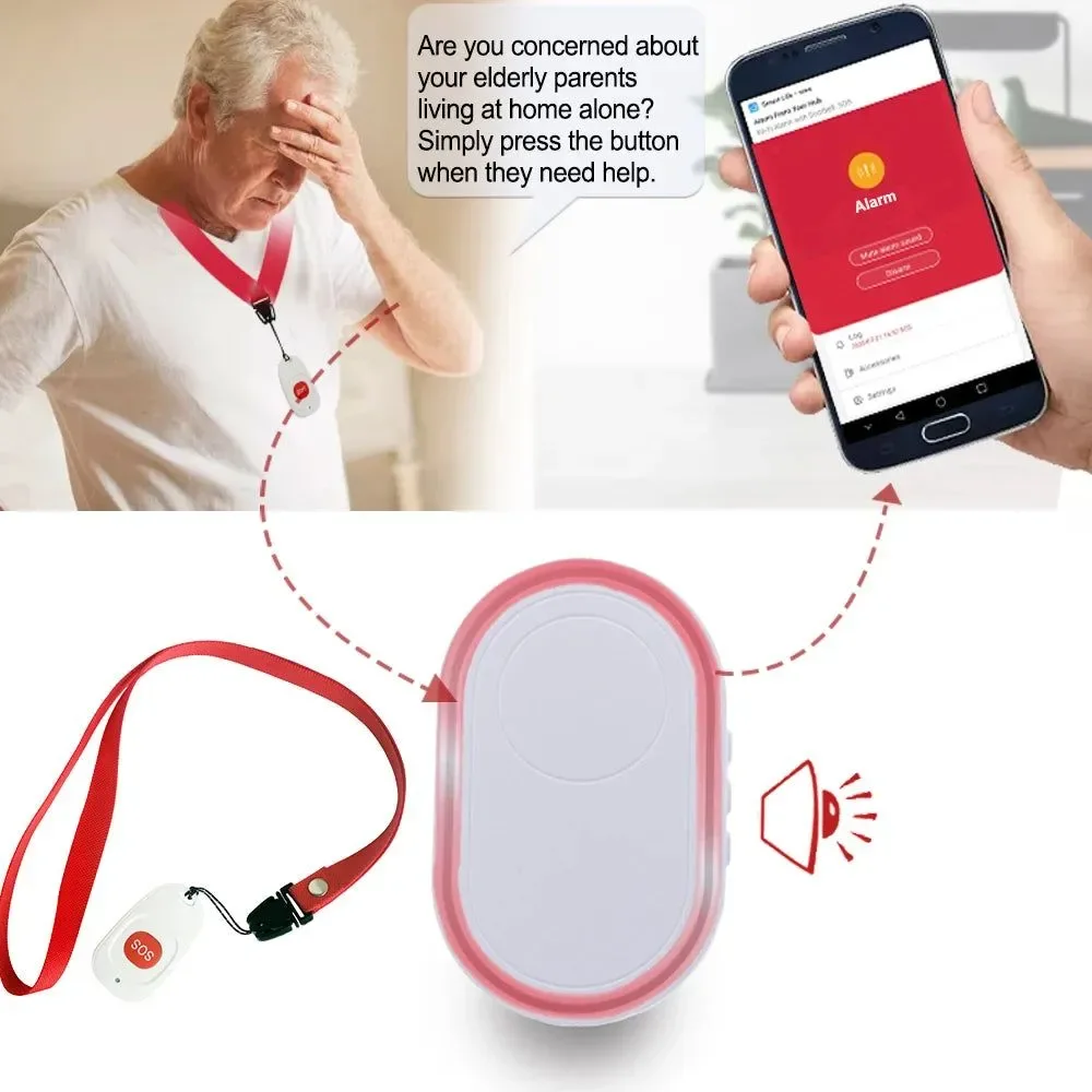 Artisan WiFi Panic Button for Elderly – Tuya Smart SOS Alarm with Wireless Caregiver Pager for Senior Care Professional