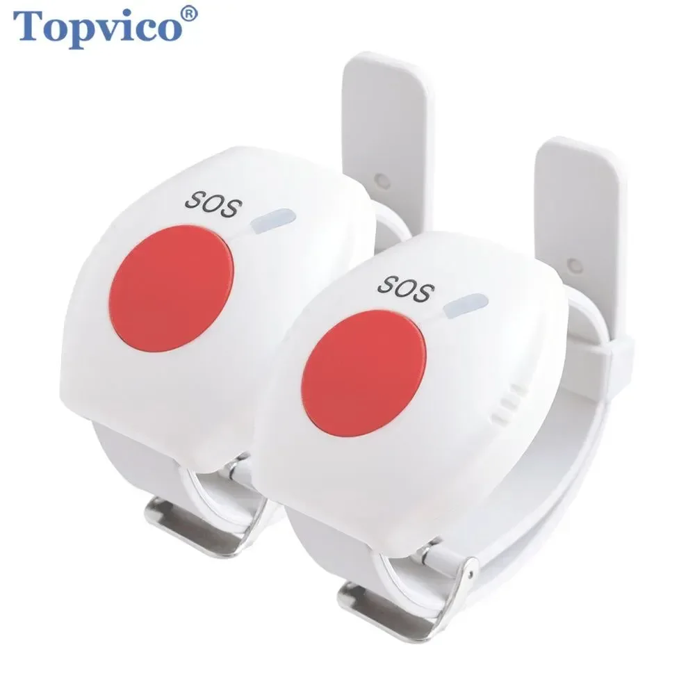 Luxury RF 433MHz Panic Button SOS Wristband – Emergency Alert for Elderly Home Security Alarm 1 or 2pcs Organic