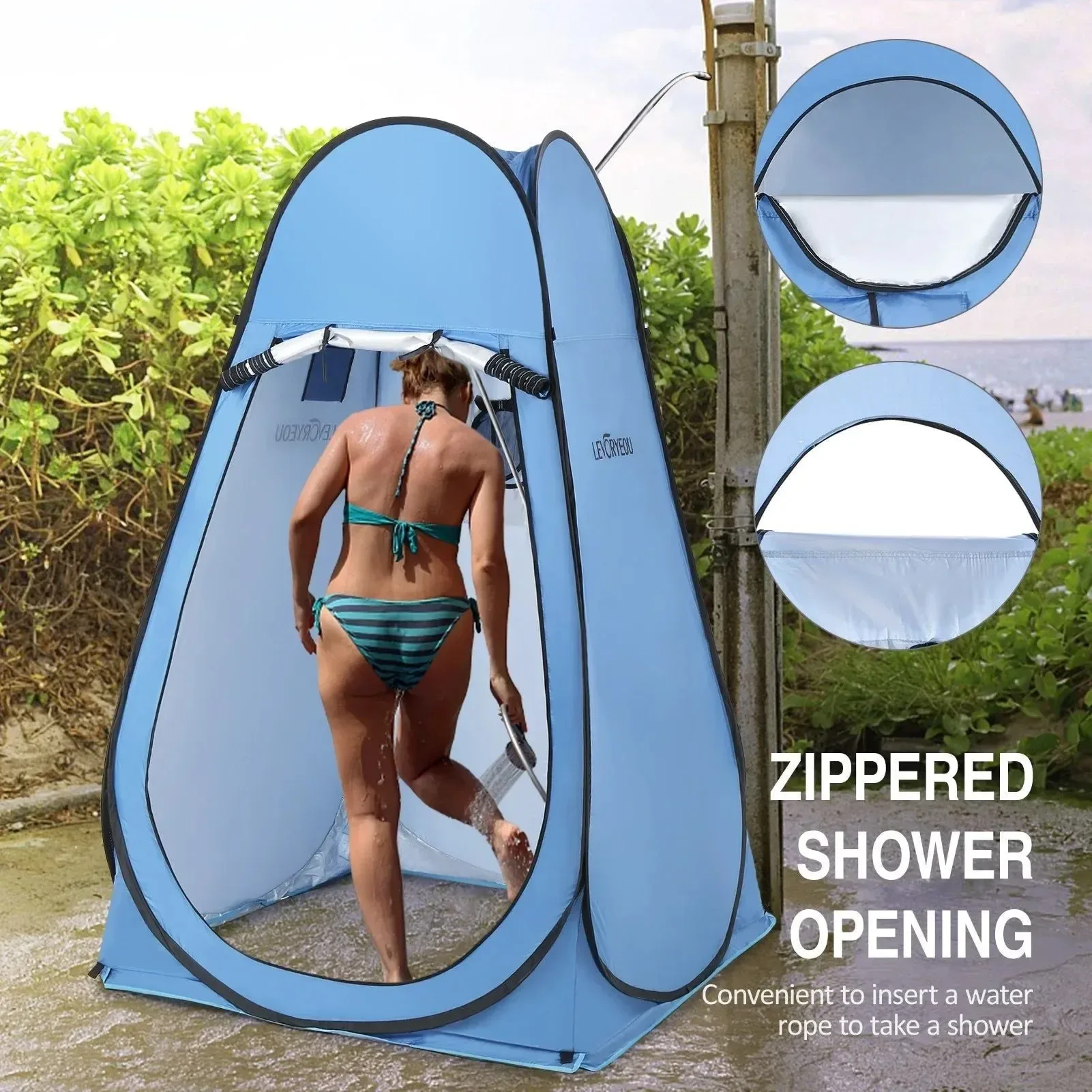 Solid One-Touch Ultralight Changing Tent - Portable Outdoor Camping Beach Instant Shower Tent Pop Up Privacy Shelter with Window Artisan