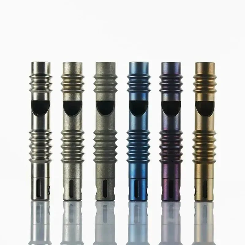 Crafted Titanium Alloy EDC High Frequency Whistle - Emergency Survival Outdoor Camping Animal Training Safety Tool Unique