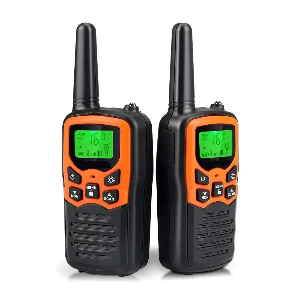 Smooth Long Range Walkie Talkies for Adults with 22 FRS Channels LED Flashlight and LCD Display - I for Hiking Camping and Family Trips High-End