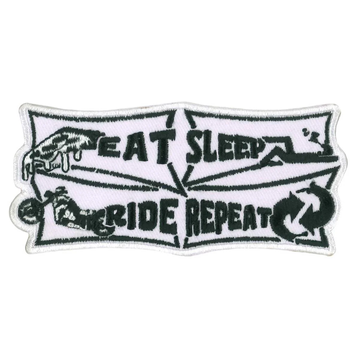 Environmentally Friendly Hot Leathers Eat Sleep Embroidered Patch Ppw1227 PPW1227 Eco-Friendly