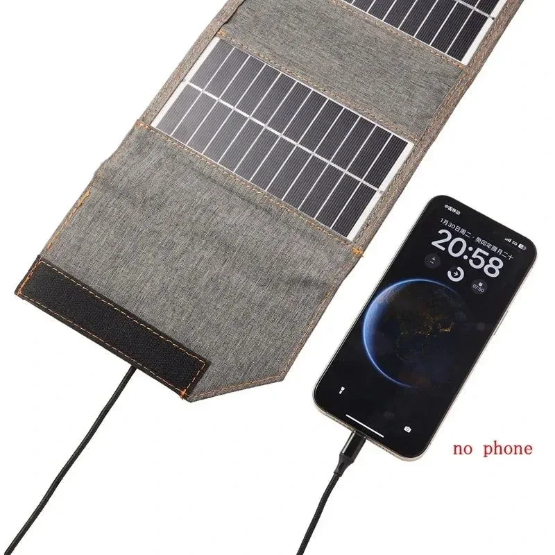 Minimalist 130W 80W Folding Solar Panel USB 5V Solar Charger Portable Solar Cell Outdoor Power Bank for Camping and Hiking 3 in 1 Cable Trusted