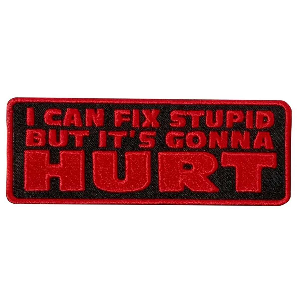 Elite Hot Leathers Fix Stupid Gonna Hurt 4 X 2 Embroidered Patch PPW1099 Minimalist