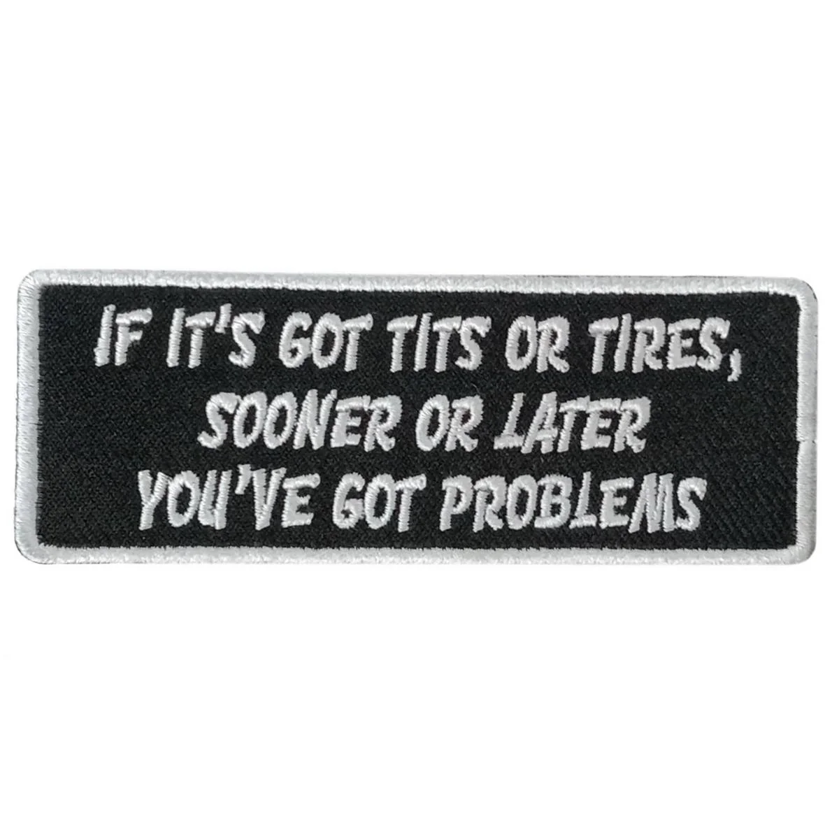 World-Class Hot Leathers Tits Or Tires 4 X 2 Embroidered Patch PPW1145 Smooth