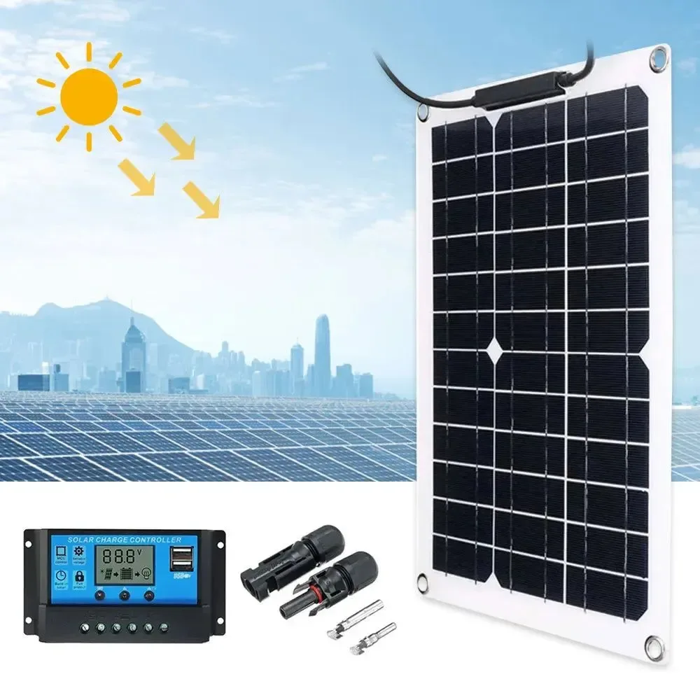 Outstanding Flexible Solar Panel 12V Battery Charger Dual USB with Controller for Outdoor Camping High-End