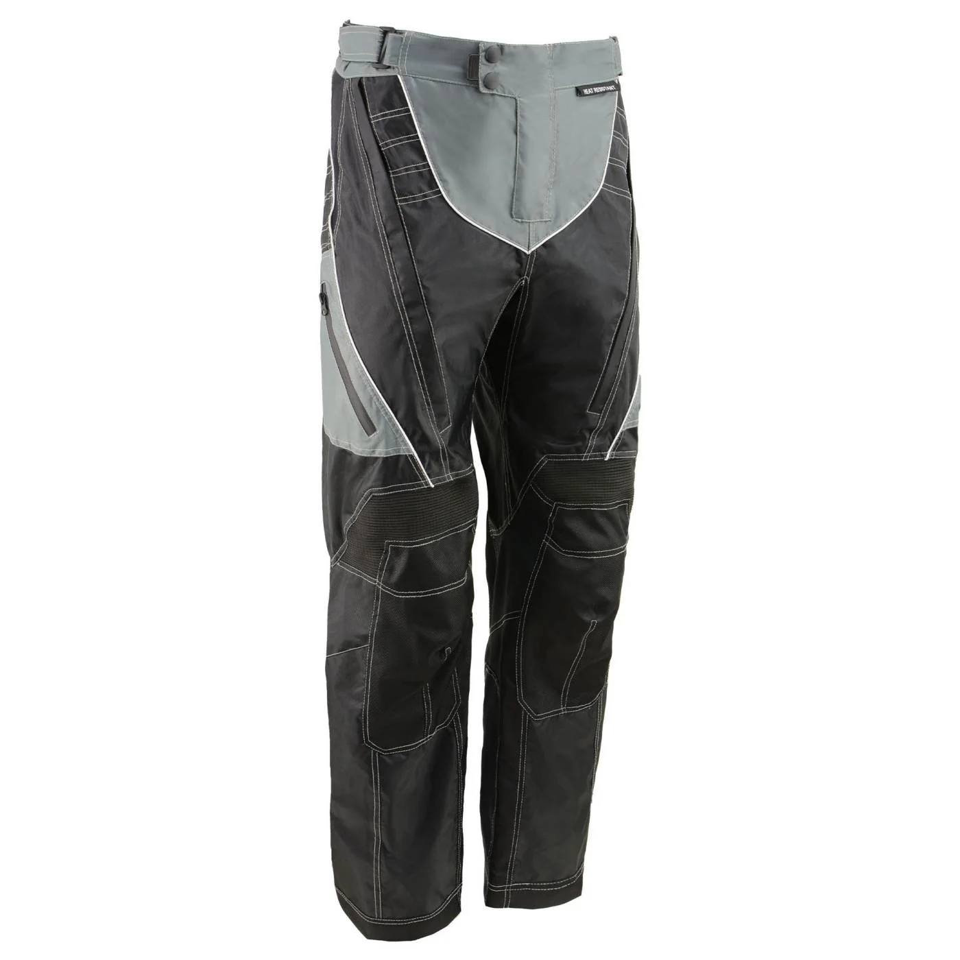 Outstanding Milwaukee Leather MPM5730 Men's Black and Grey Tri-Tex Fabric Motorcycle Rider Pants w CE Armor Protection Elite