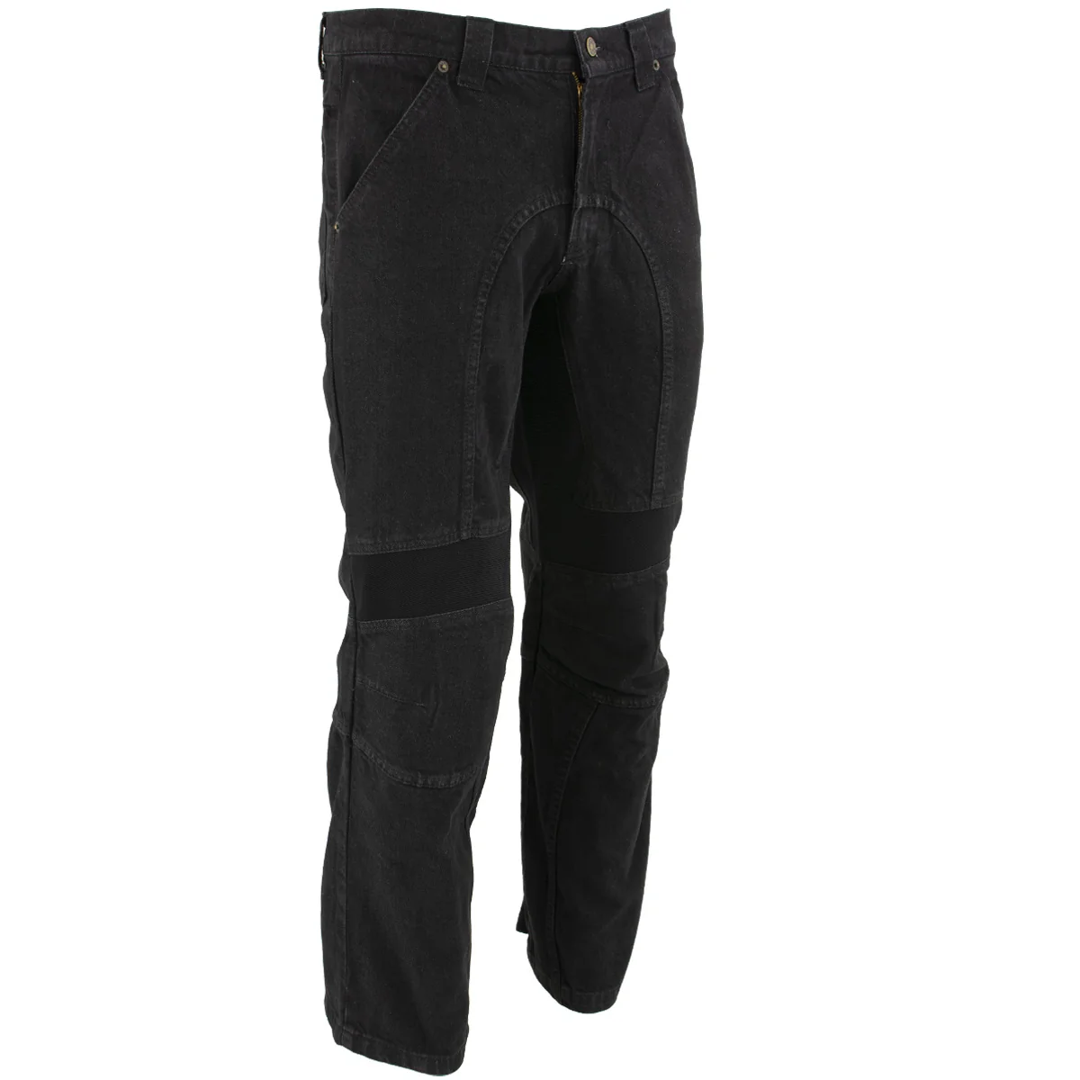 Minimalist Milwaukee Leather MDM5014 Men's Classic Fit Black Denim Motorcycle Rider Racing Pants w CE Armor on Knees Top-Quality