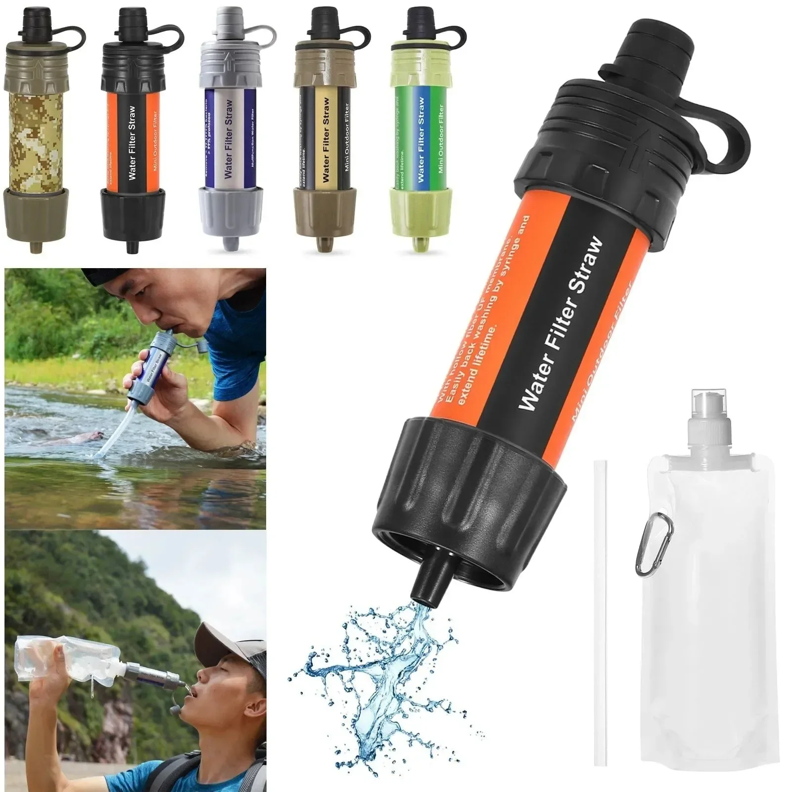 Next-Generation Emergency Water Filter Straw – 0.01 Micron 99.99 Bacteria Removal 5000L Capacity for Camping Hiking Travel Pure