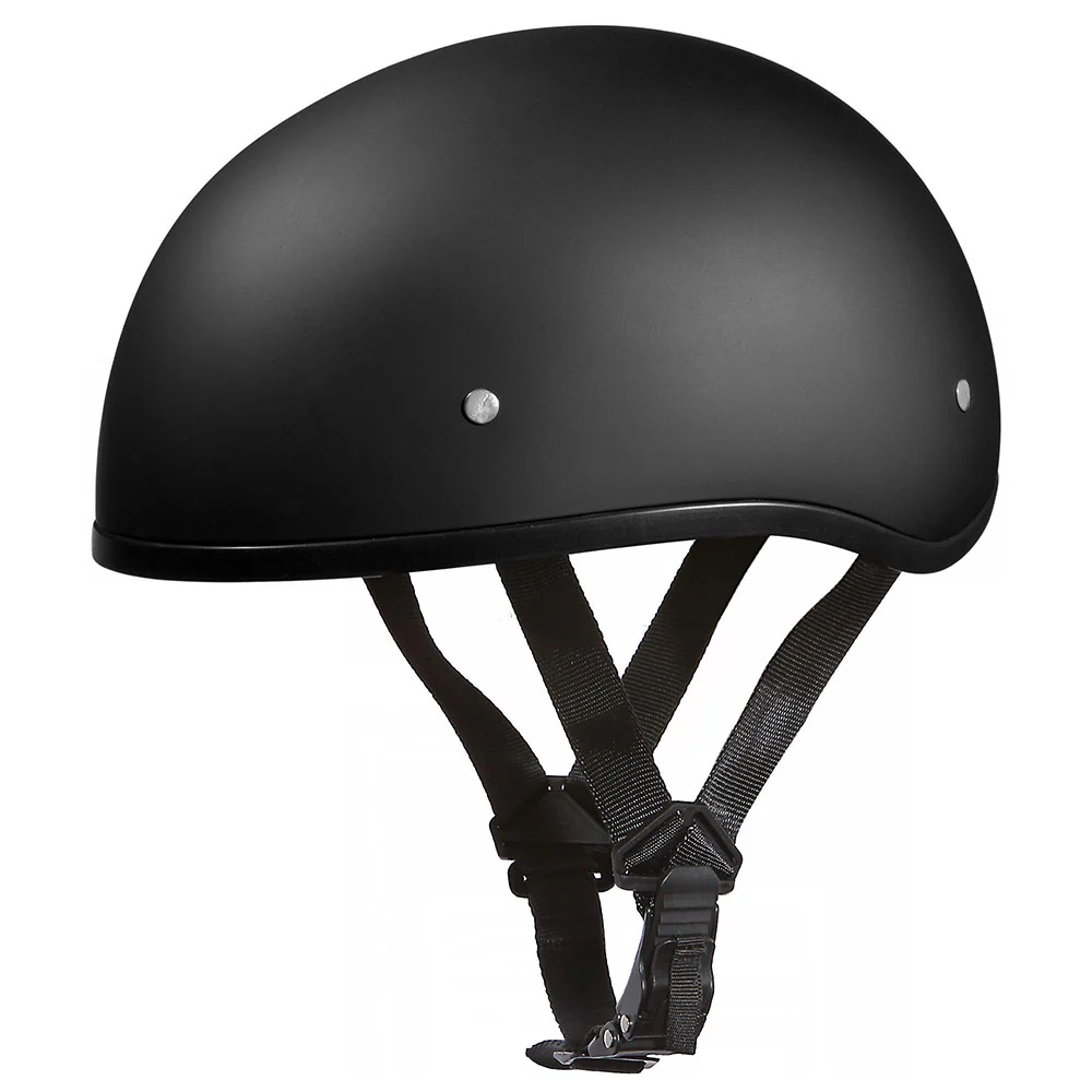 Original Design Daytona Helmets D1-BNS Skull Cap' Dull Black Half Face Helmet without Visor Trendy