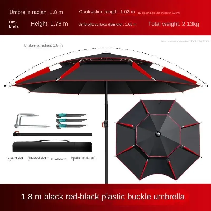 Fast Outdoor Fishing Umbrella 1.8–2.6M – Foldable Waterproof Sunproof Canopy Shelter 5 Sizes Top-Quality