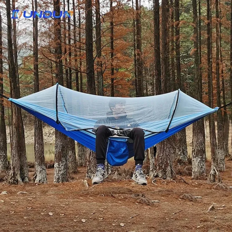Elite Automatic Quick-Opening Mosquito Net Hammock - Anti-Rollover Nylon Rocking Chair for Outdoor Camping 260x140cm High-Grade