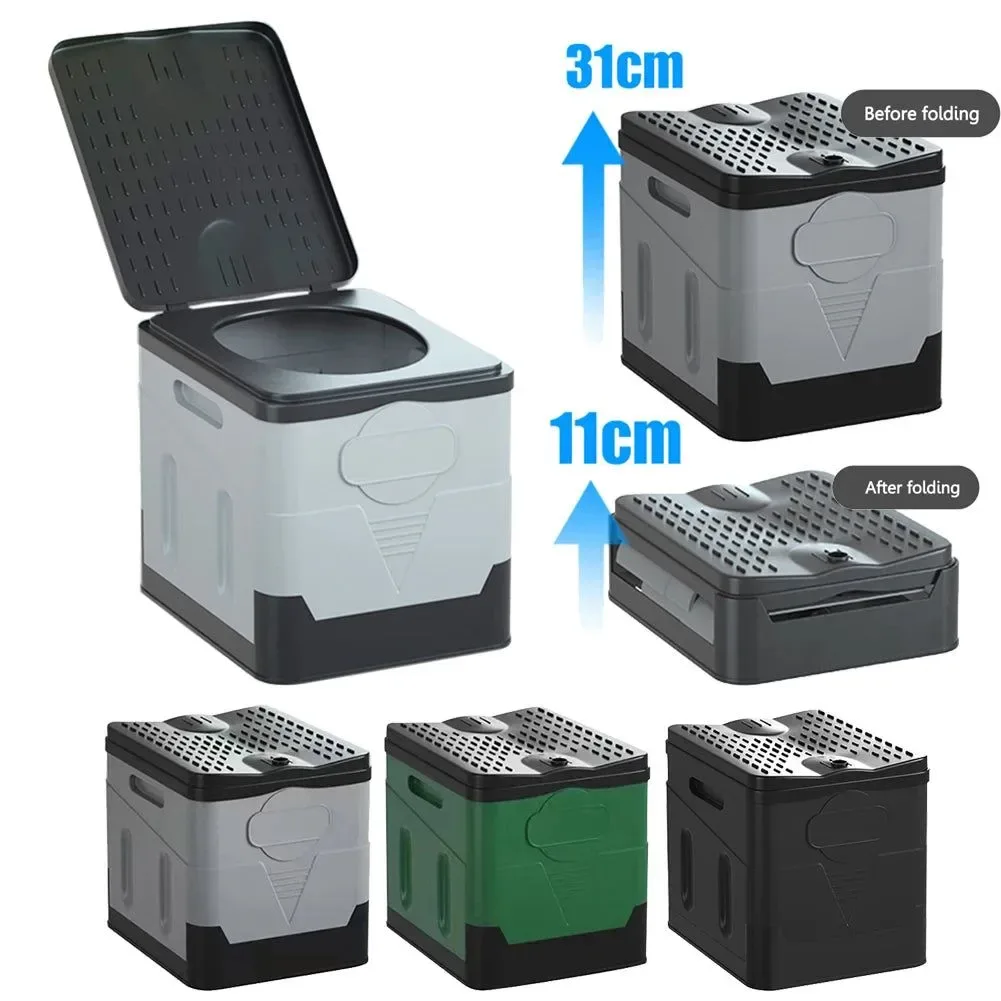 Minimalist Portable Folding Toilet for Camping and Travel - Reusable with Cover Design Durable