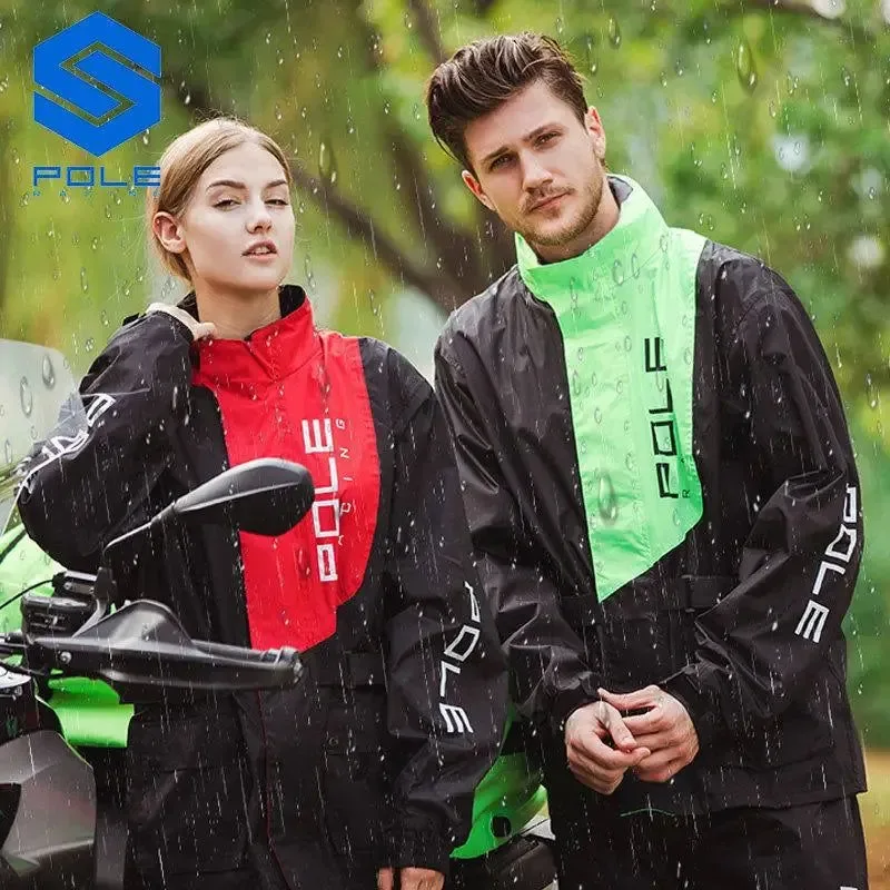 Fashionable Waterproof Breathable Motorcycle Raincoat Set with Reflective Features for Riding in Rainstorms Original