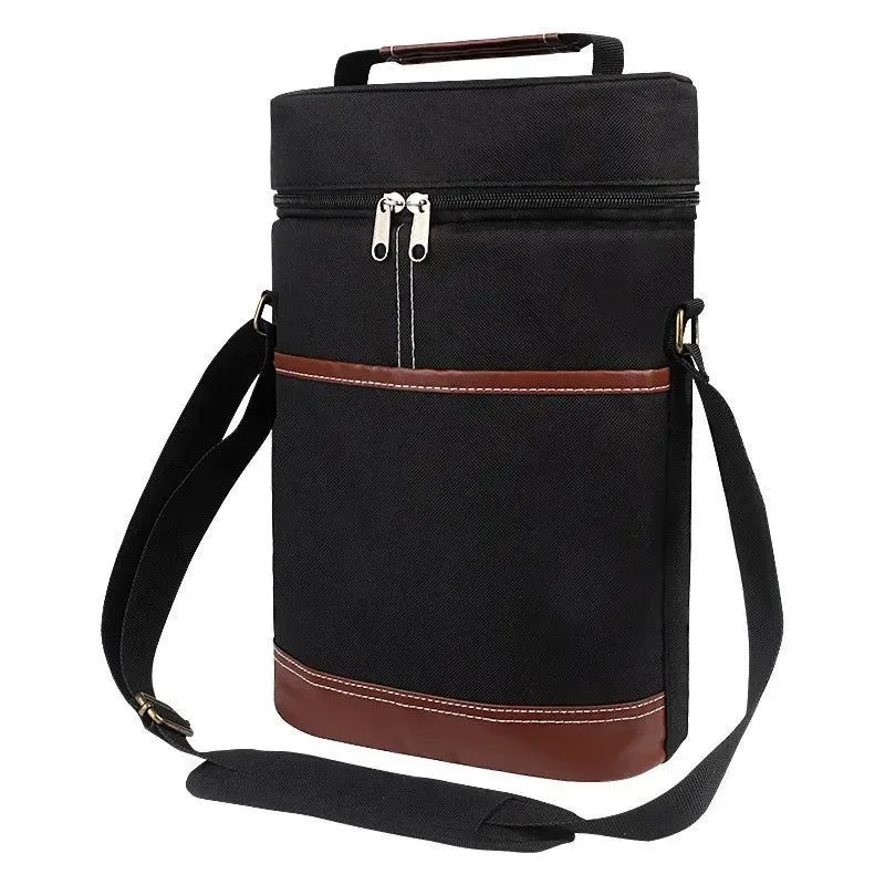 Exclusive Soft Insulated Wine Bottle Carrier Bag for 2 Bottles 750ml Travel Tote for Outdoor Picnics Parties Exceptional