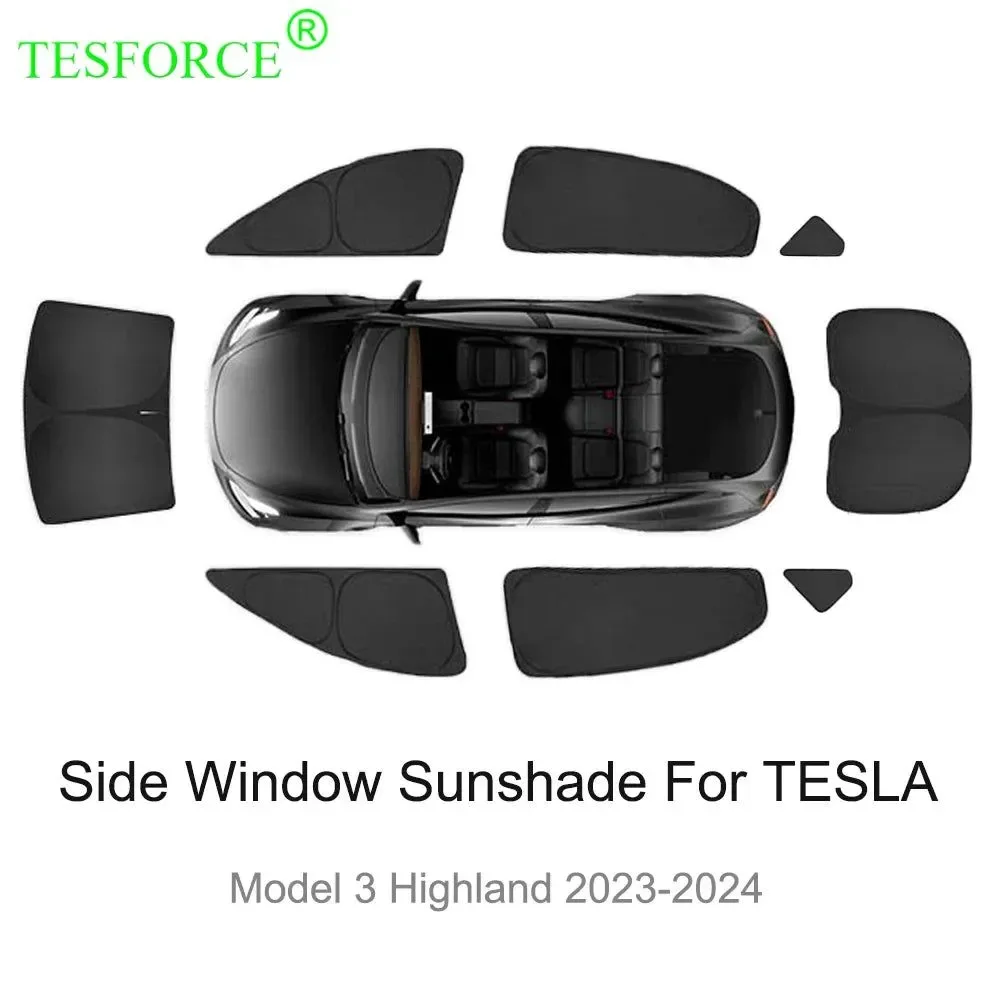 Reusable Privacy Sun Shade for Tesla Model 3 Highland – Custom-Fit Side Window Sunroof Sunshade Flexible