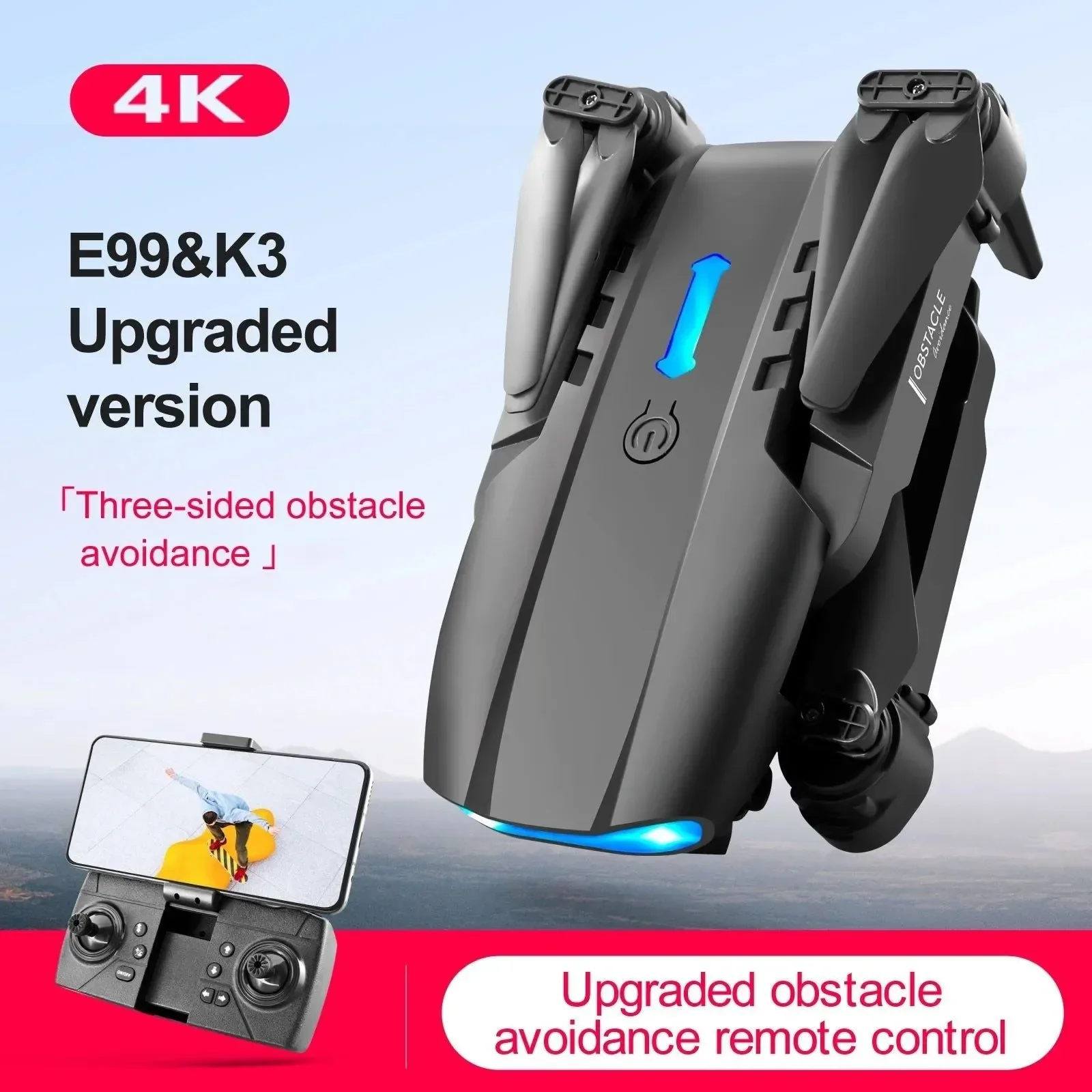 Reliable E99 Pro 6K HD Drone - Foldable Quadcopter with Dual Camera Altitude Hold 100g Lightweight Genuine