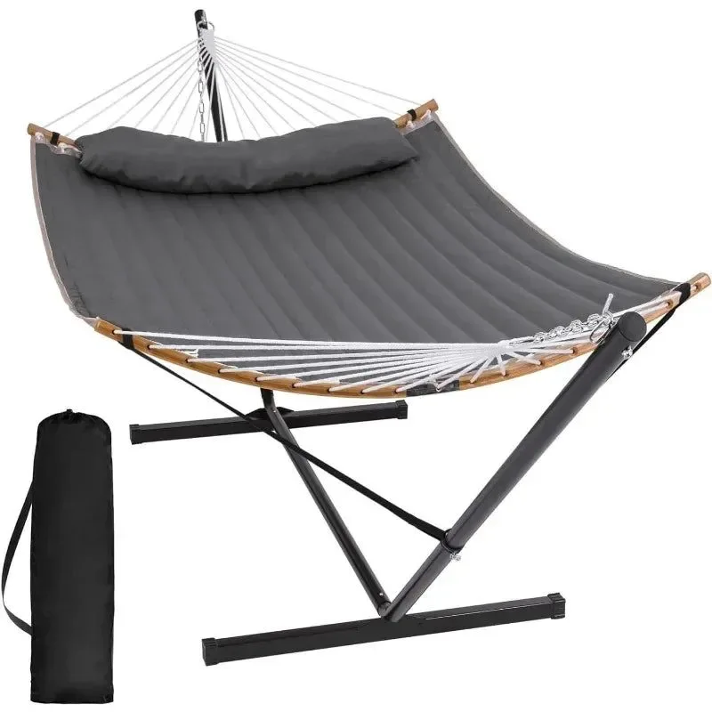 Pure Double Hammock with Stand – Curved Bar Prevents Flipping User-Friendly